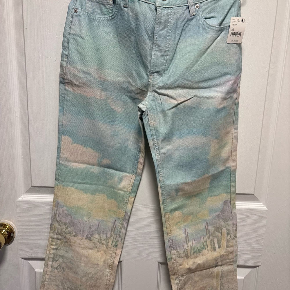 Free People Multicolor Straight Leg Jeans